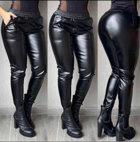Leather Black Sexy Pants